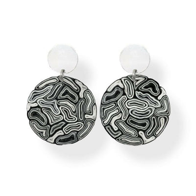 Leo M Black & White Earrings