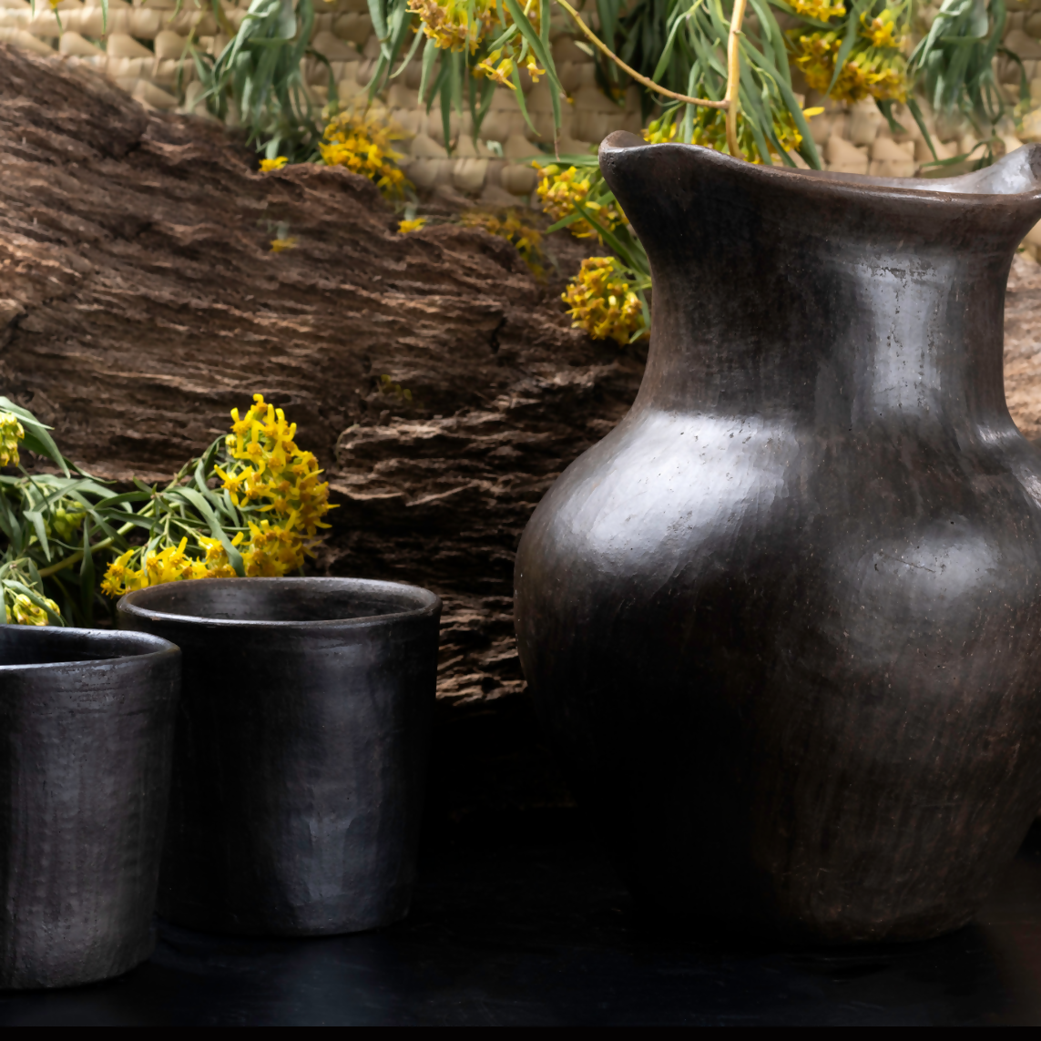 Traditional Mixe Sierra Smoked Pitcher From Las Flores, Tlahuitoltepec