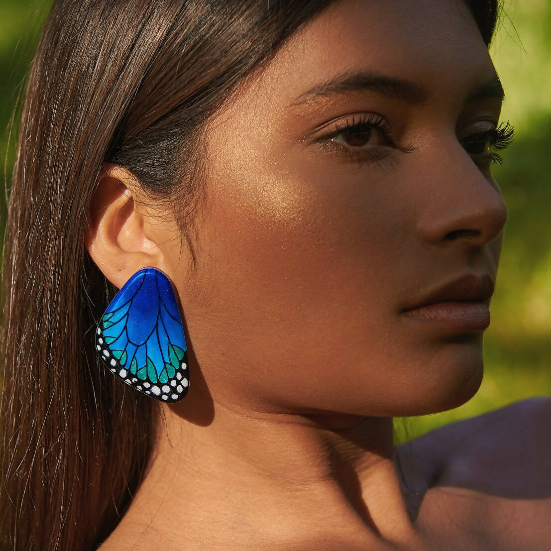 Large Morpho Wing Earrings