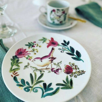 Dinner plate Bird White Set