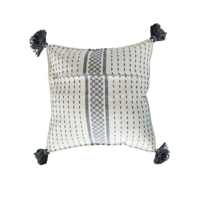 TULA DE ALLENDE CUSHION COVERS LOOM WITH POM-POMS